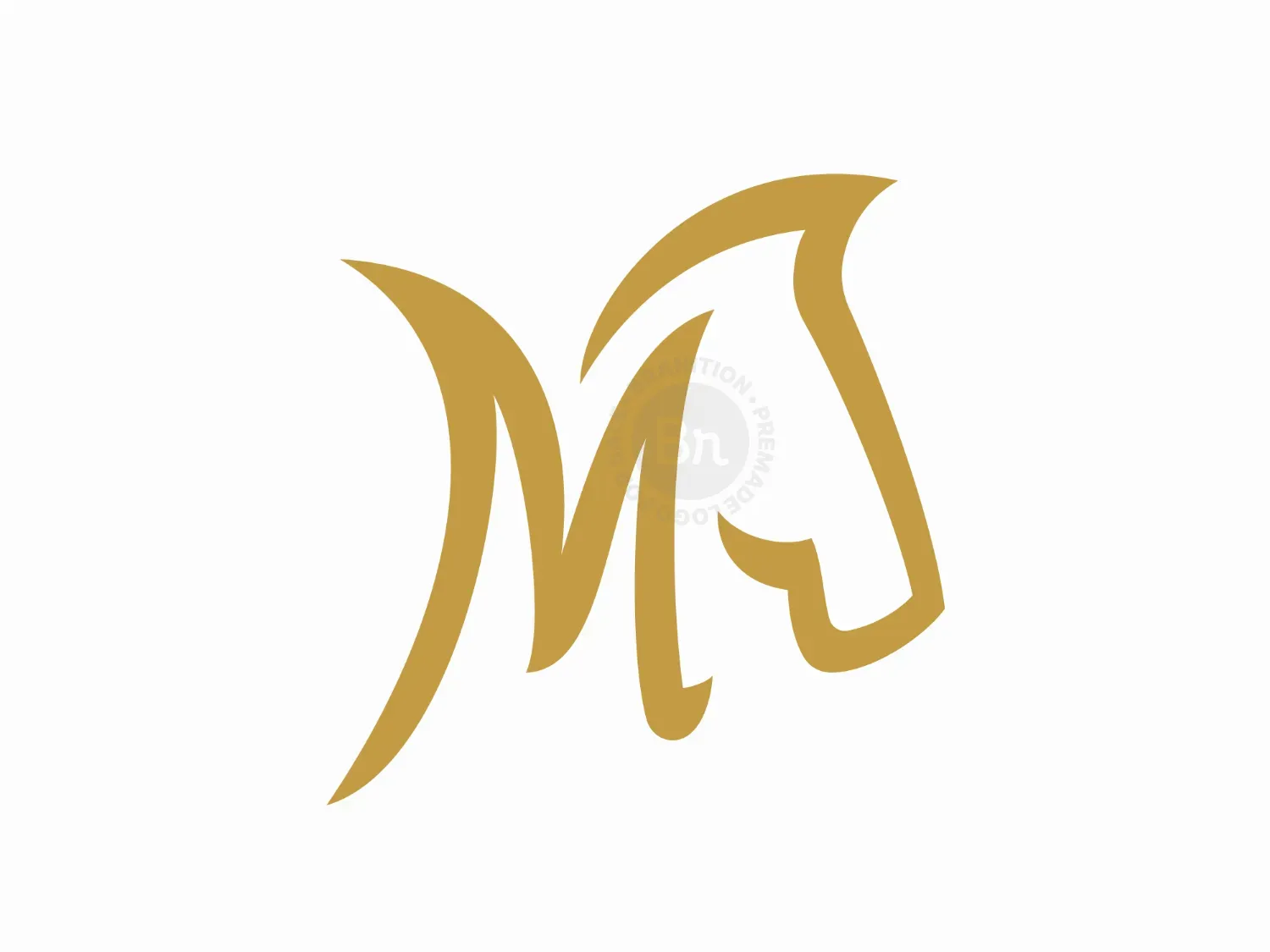 Letter M Horse Logo