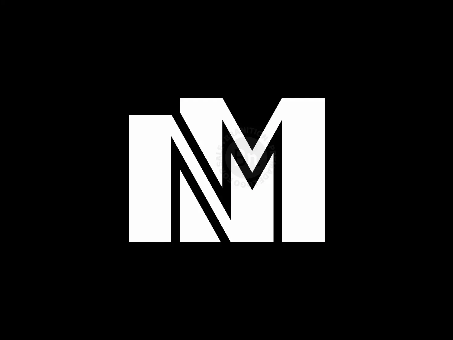 Letter MN Initial NM Bookmark Monogram Logo