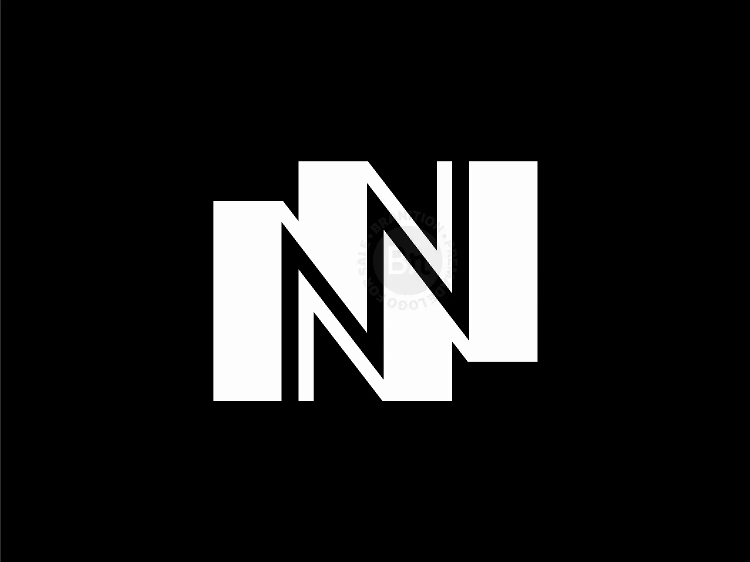 Letter NN Double N Zigzag Line Monogram Logo
