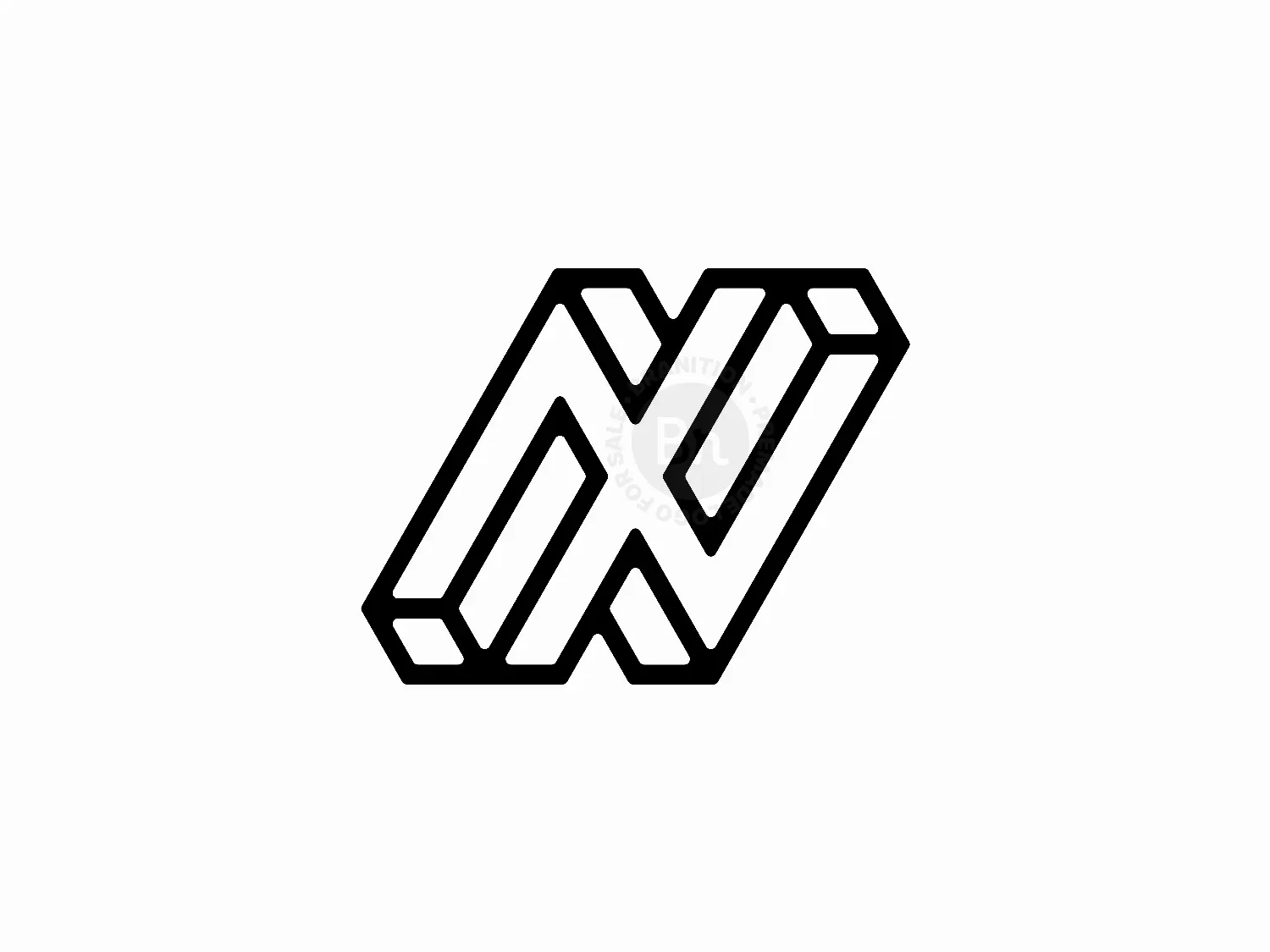 Letter NX Initial XN Geometric Line Logo