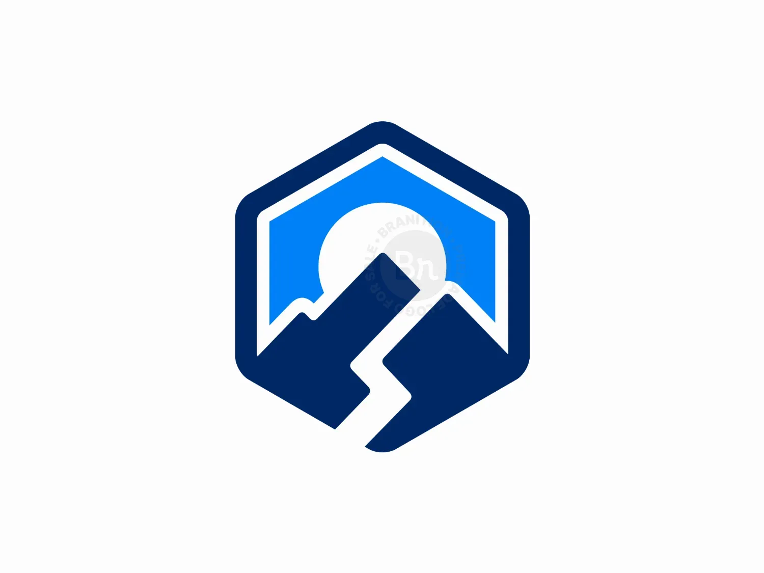 Mountain Sunrise Road Hexagon Logo