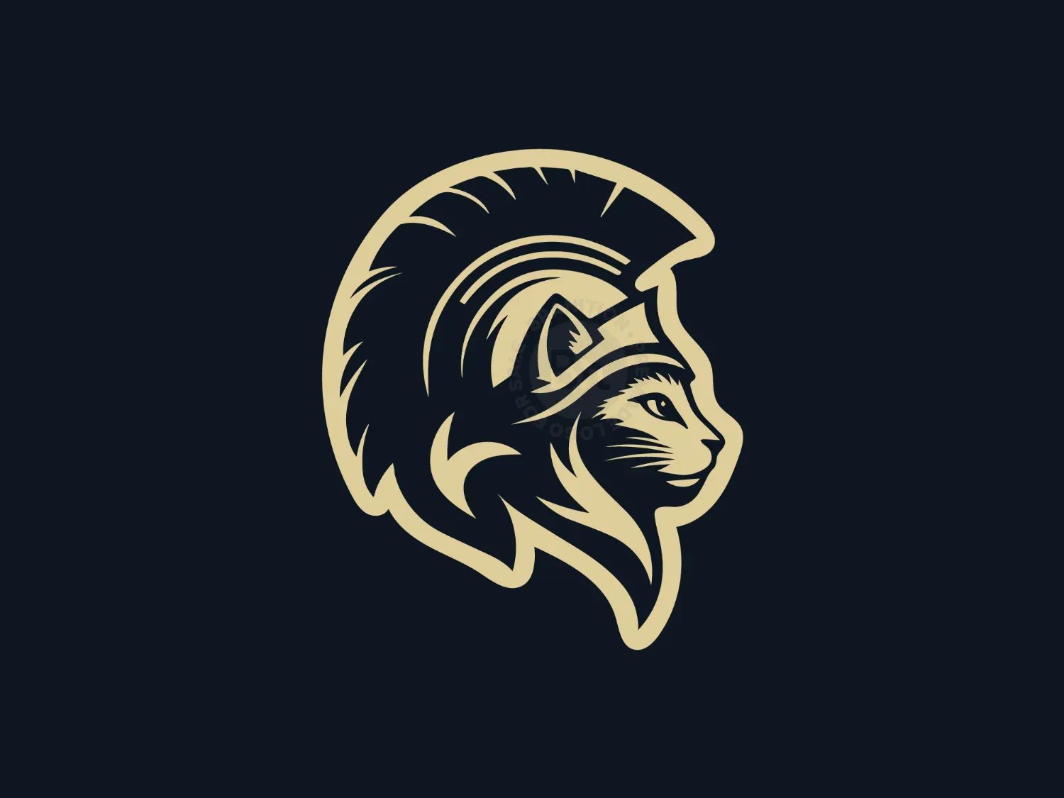 Modern Bold Spartan Cat Logo
