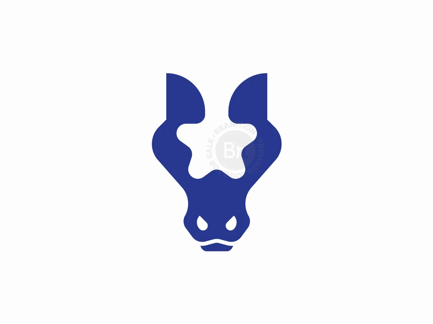 Modern Negative Space Horse Head Logo