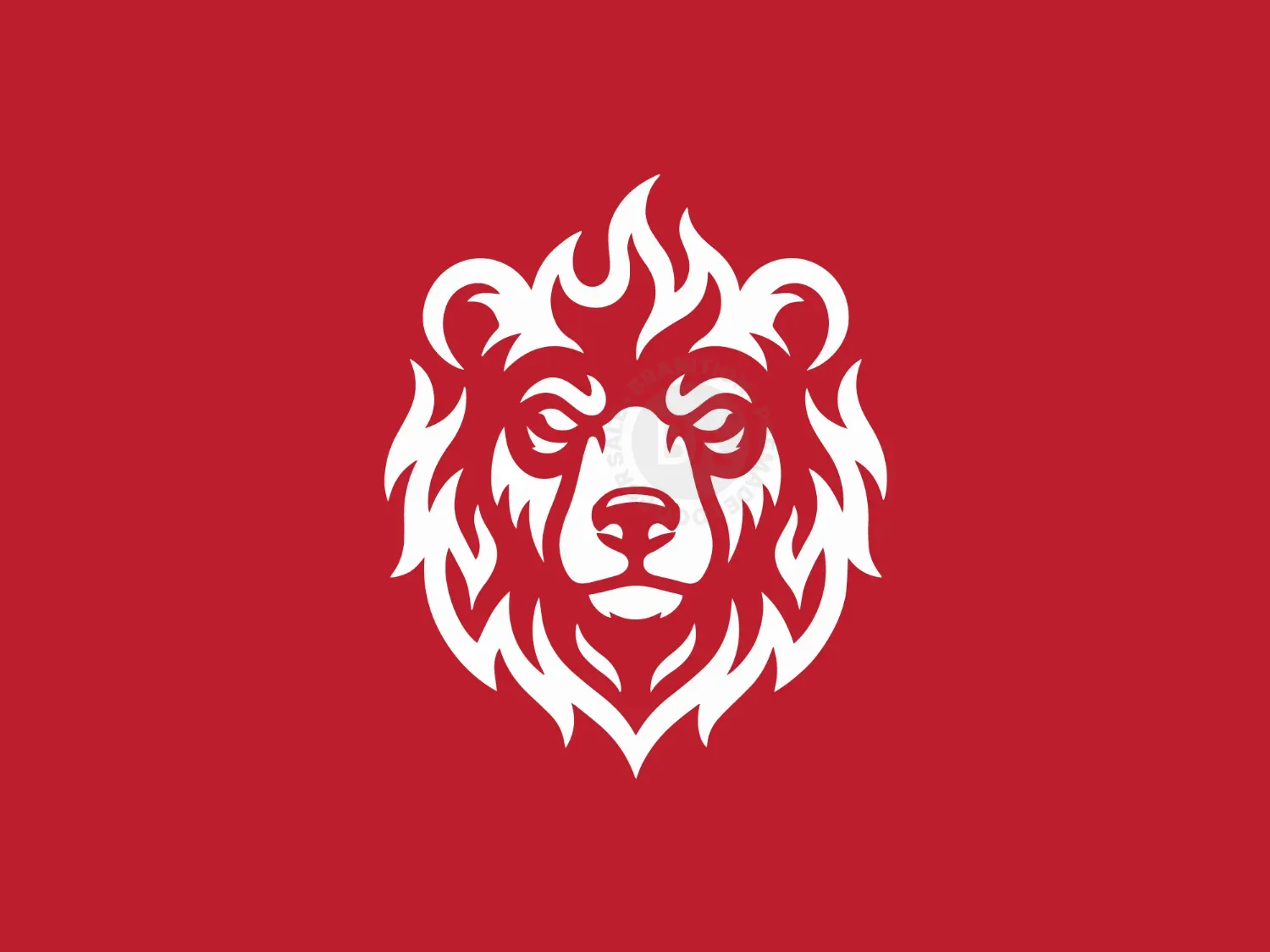Modern Iconic Bear Fire Head Logo