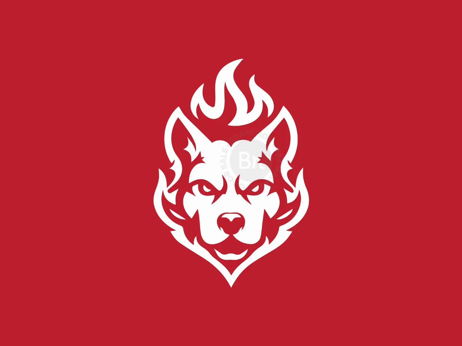 Modern Simple Fire Dog Logo