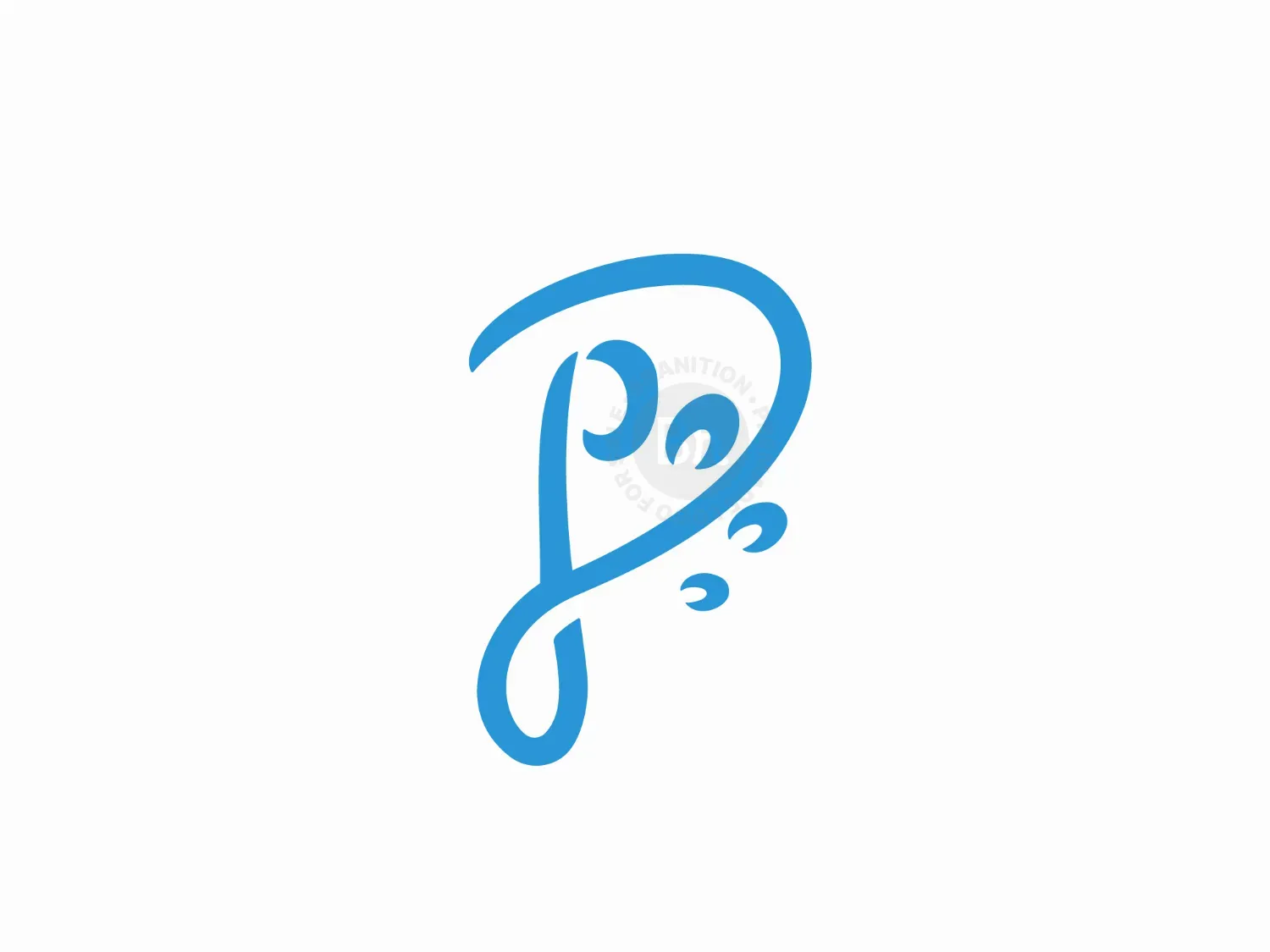 Letter P Paw Pet Logo