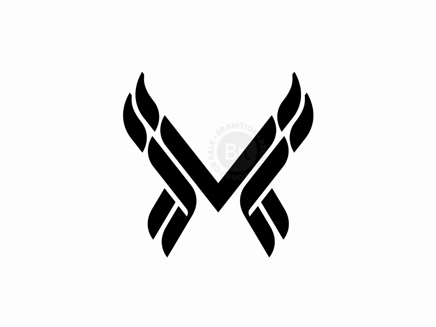 Modern M Black And White Logo