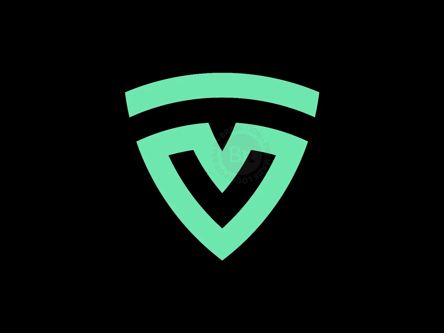Modern V Shield Security Logo