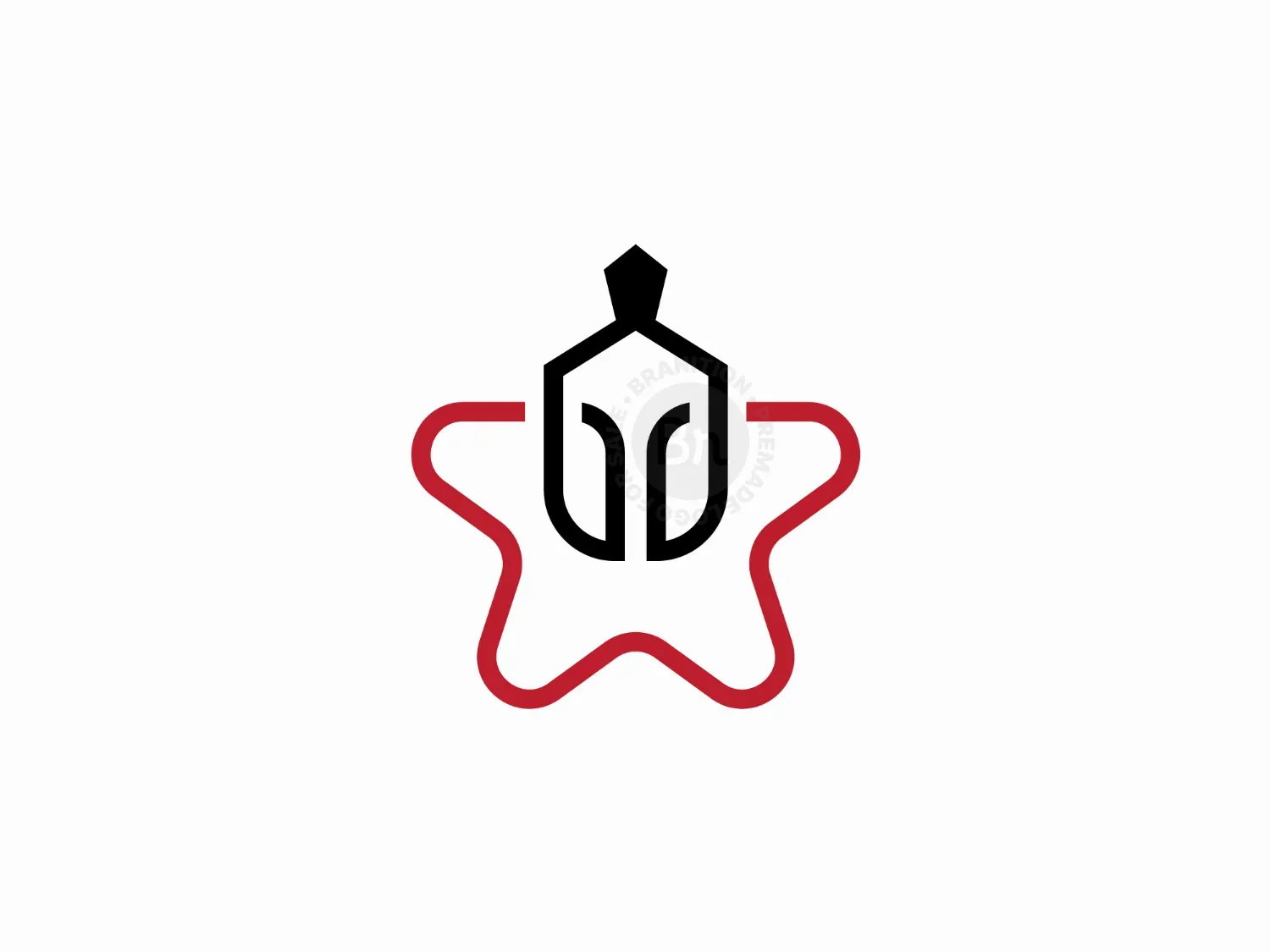 Monoline Minimal Spartan Star Logo