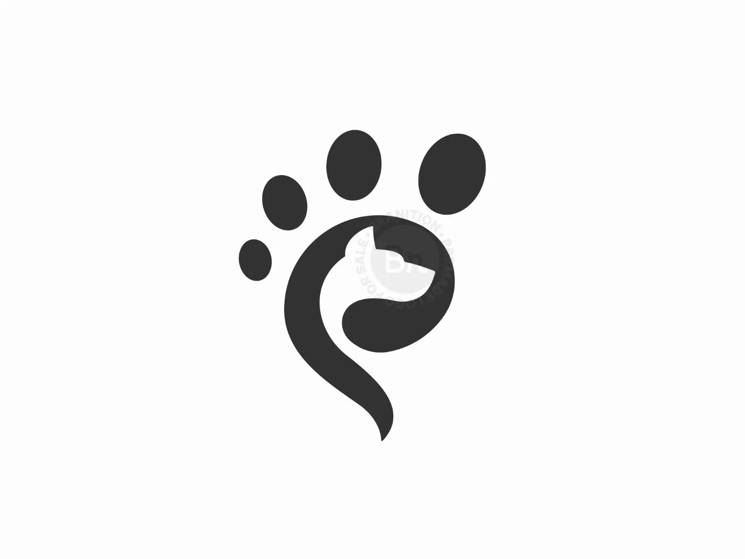 Letter P Dog Paw Logo