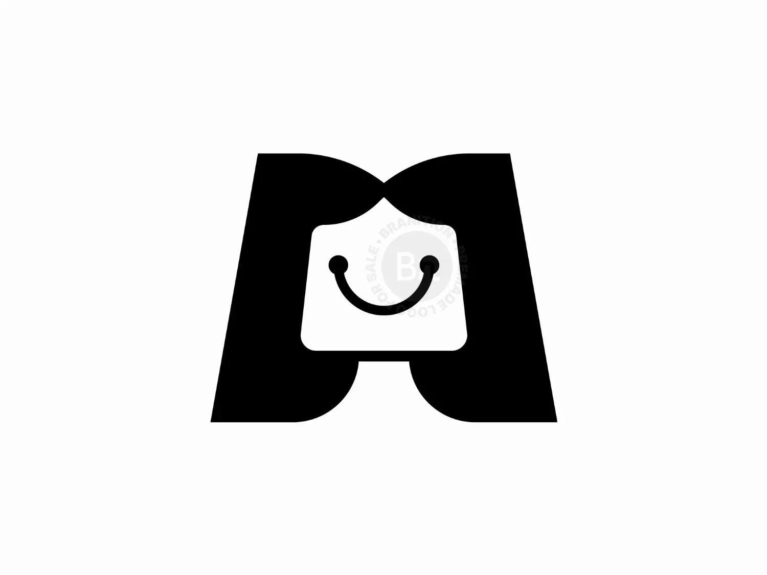 Modern Letter M Shopping Bag Logo