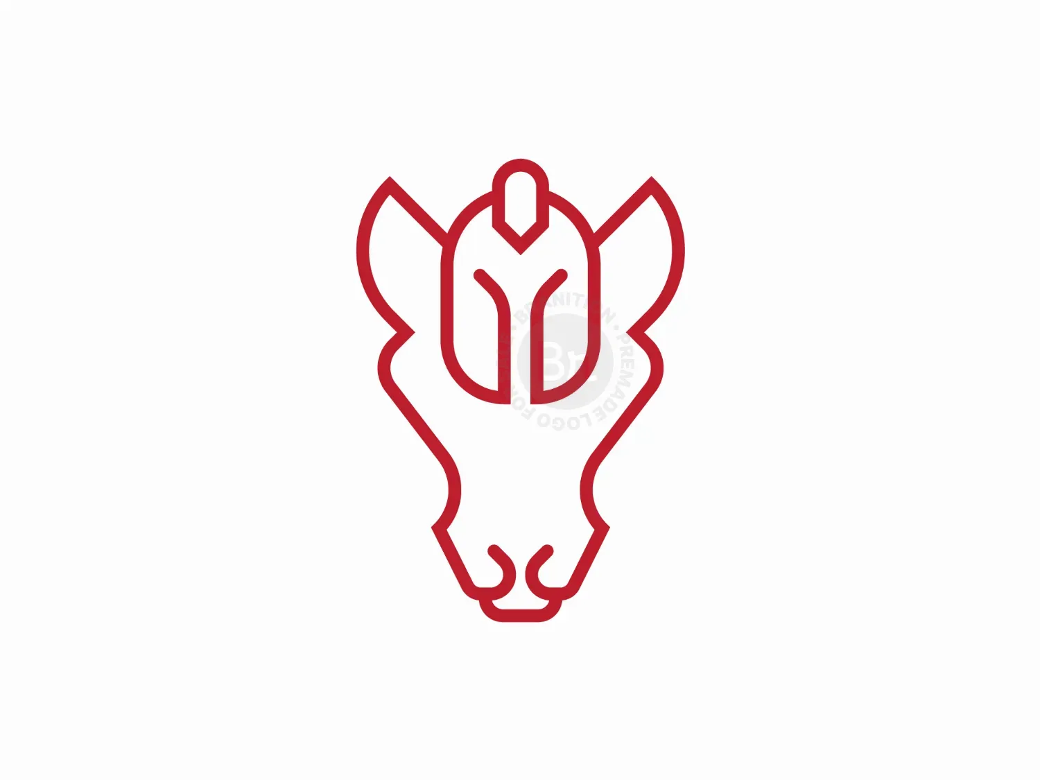 Monoline Abstract Spartan Horse Logo