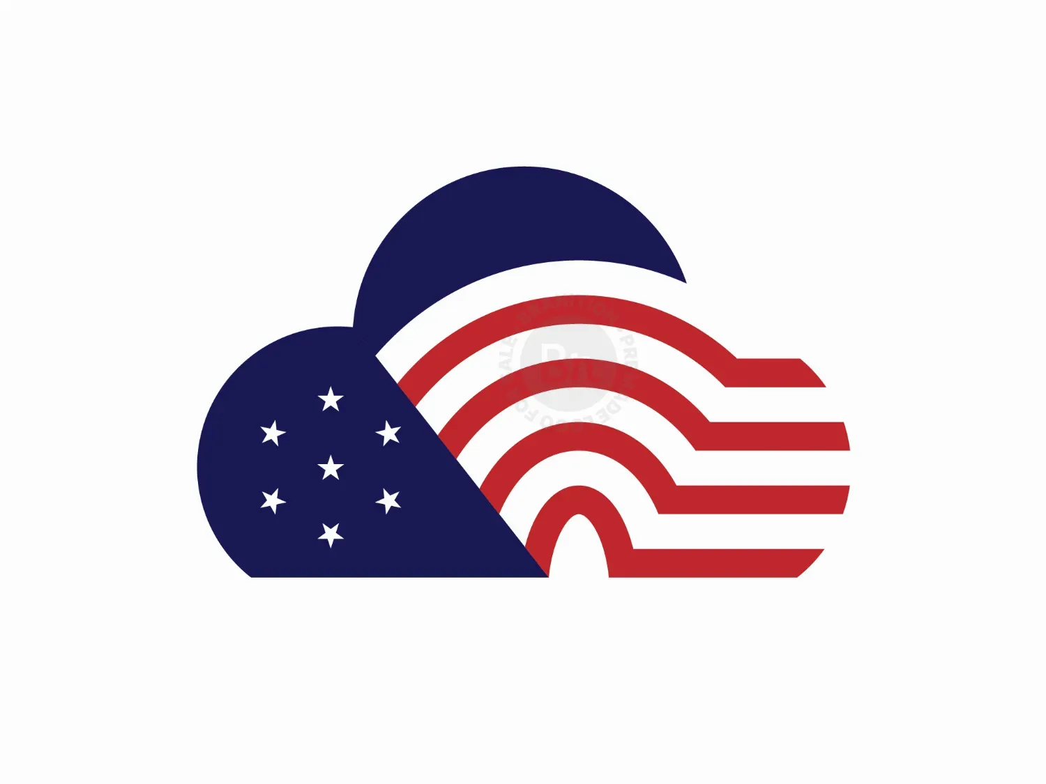 America Cloud Flag Logo