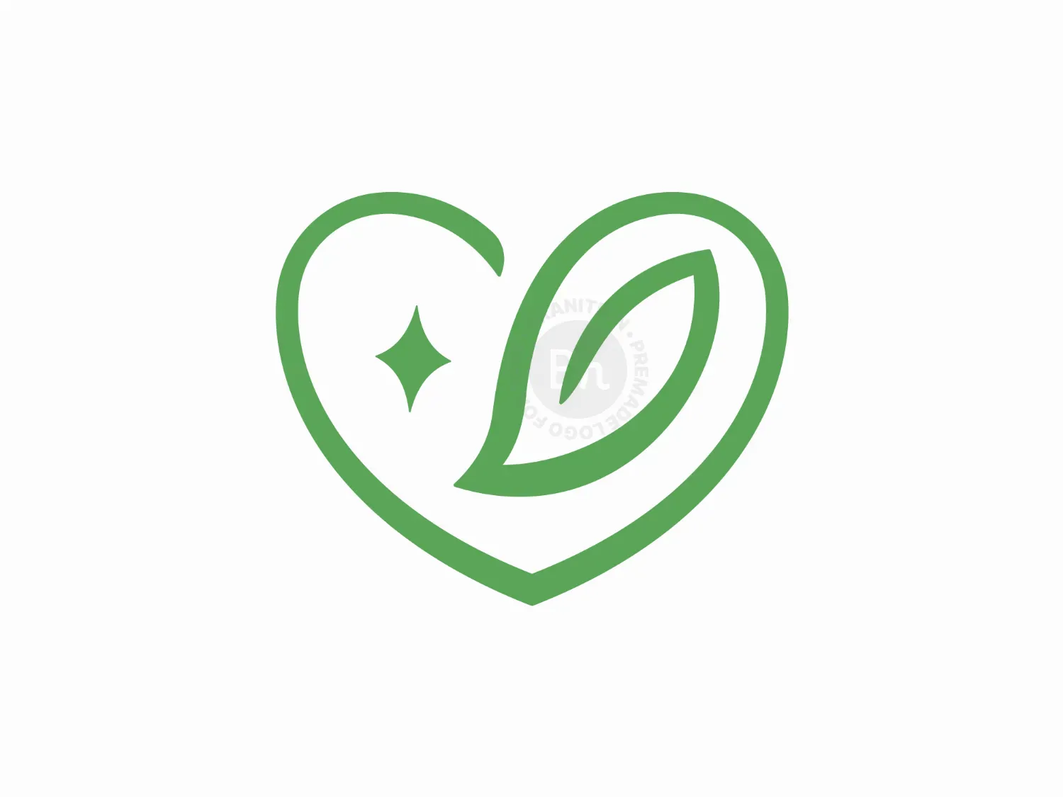 Heart Love Leaf Logo