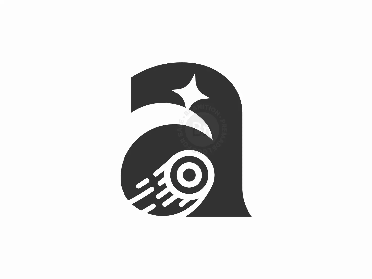 Letter A Comet Astronomy Logo