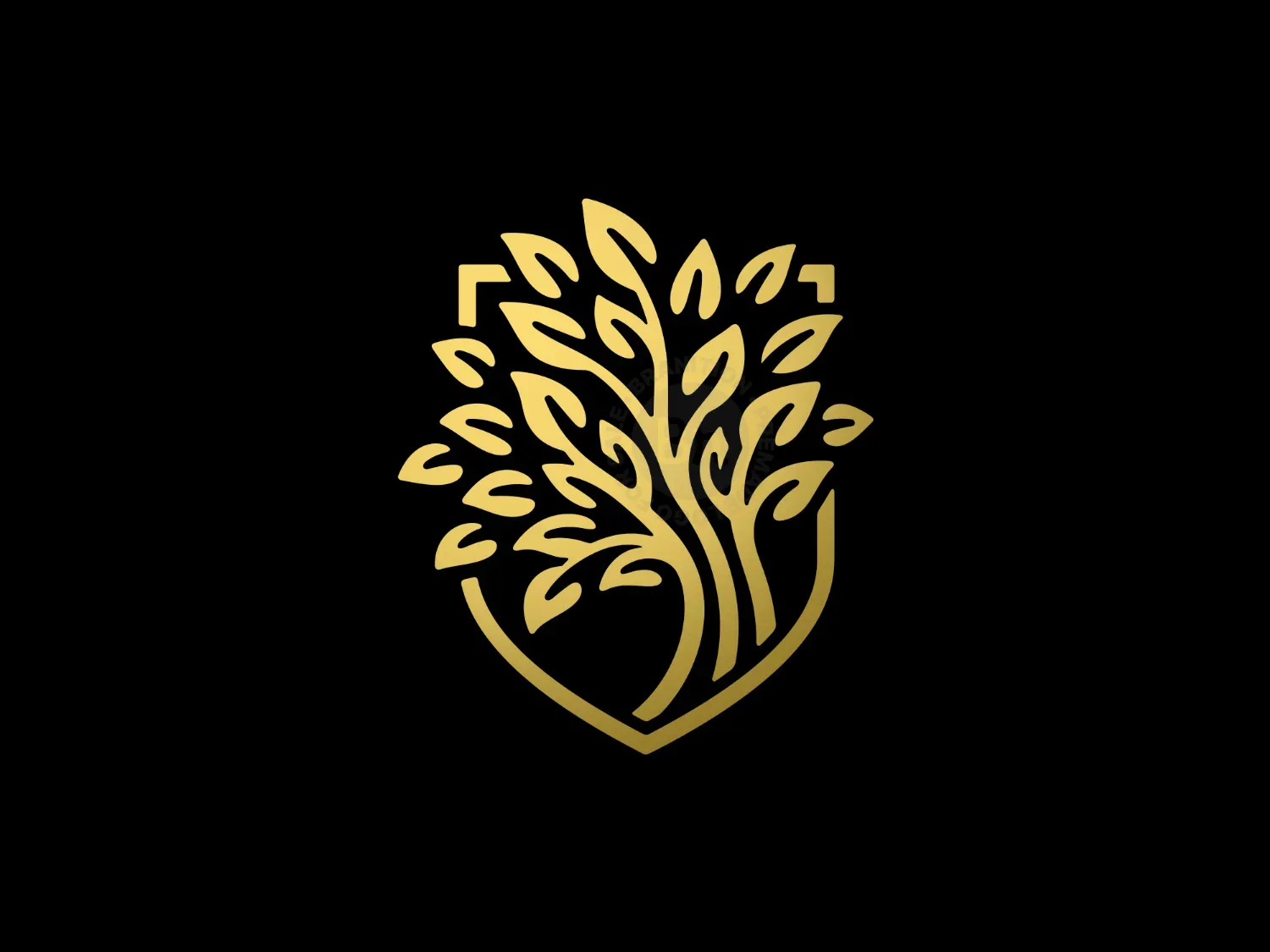 Golden Line Tree Shield Logo