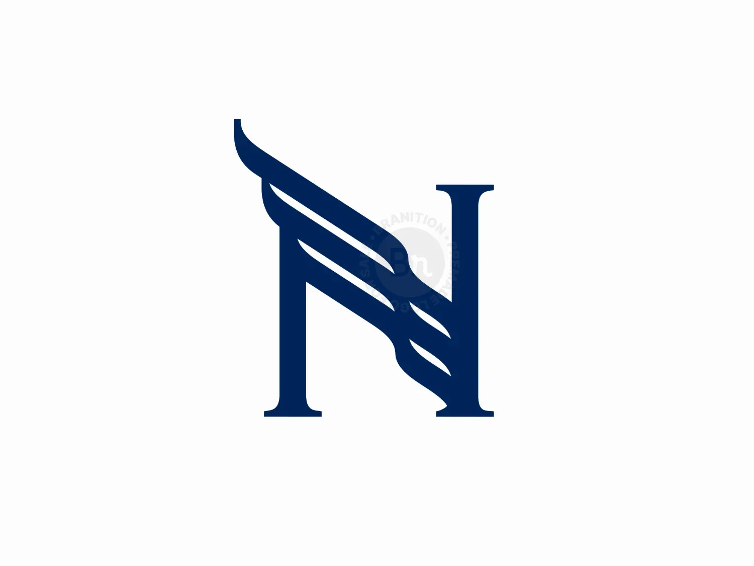 N Blue Banner Flag Logo