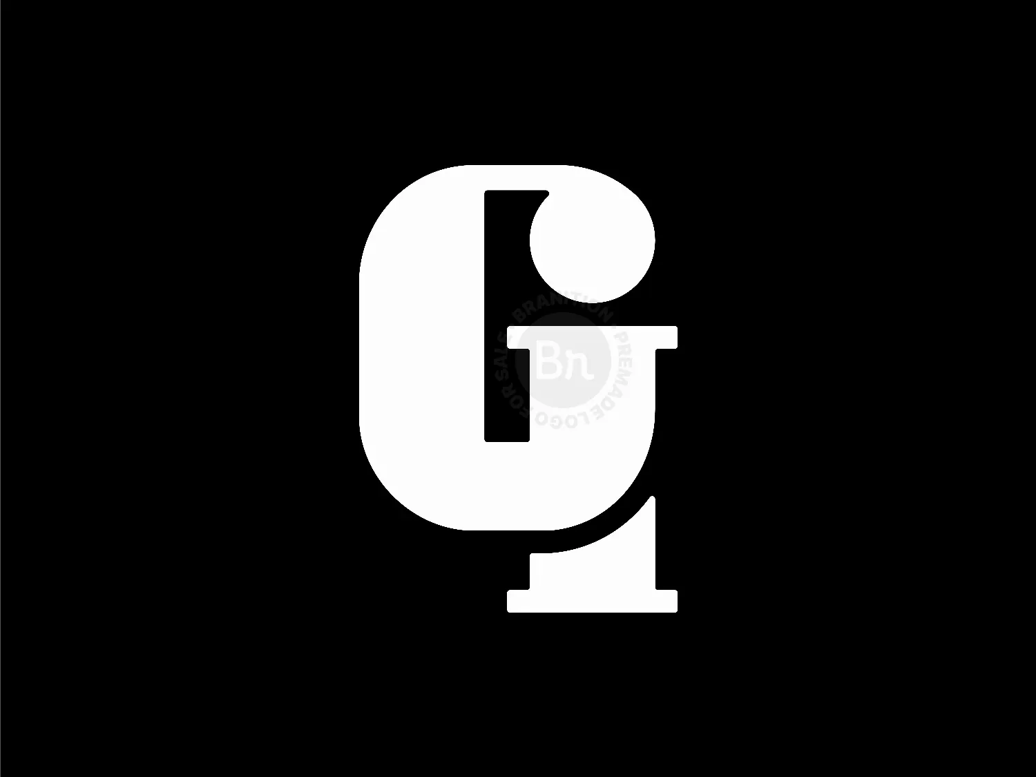 Letter GI Initial IG Simple Line Letterform Logo