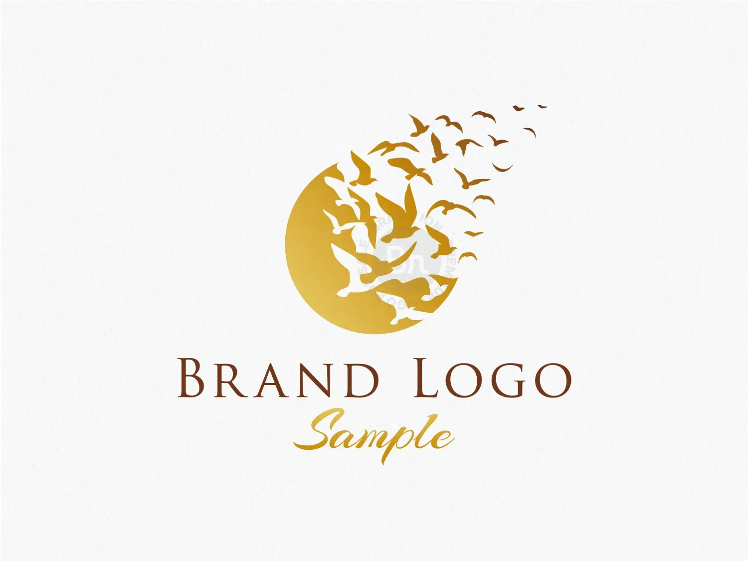 Golden Sun Flying Free Birds Logo