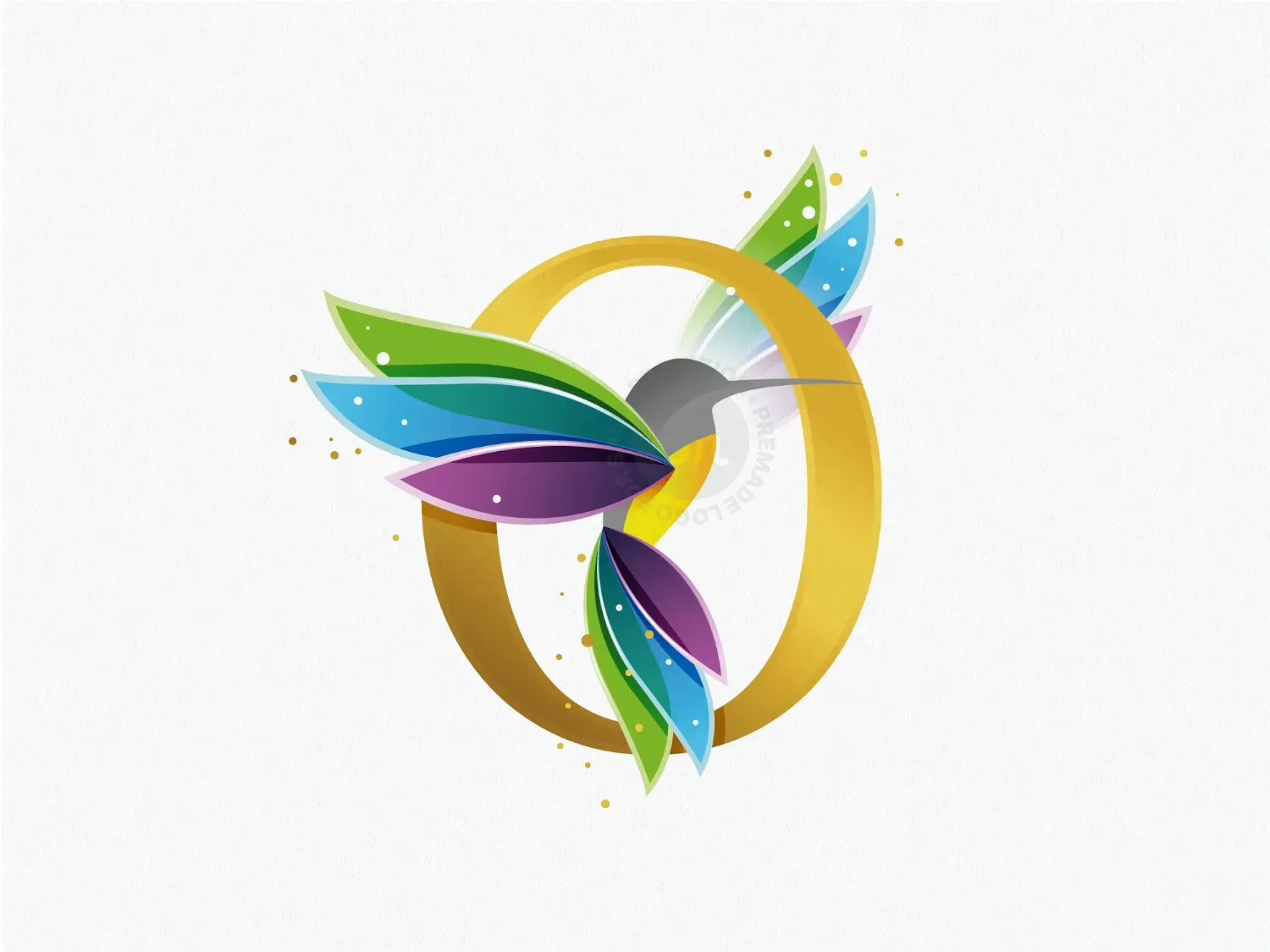 Letter O Colibri Bird Logo