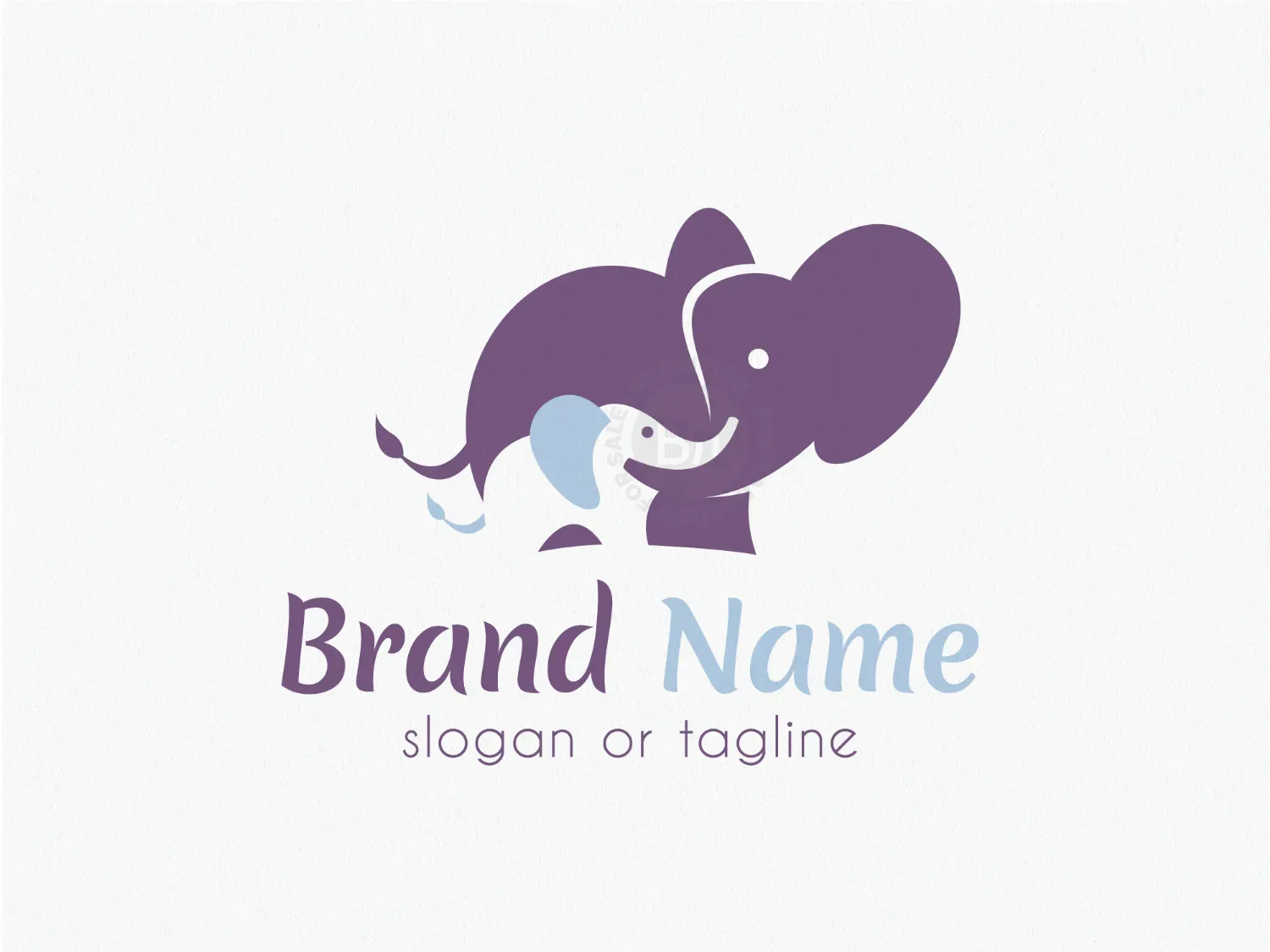 Mom And Baby Elephant Logo