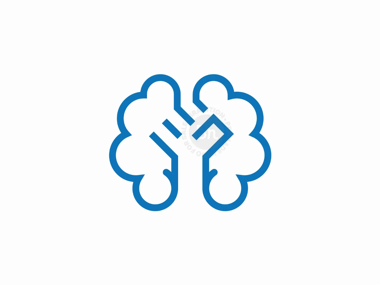 Modern Bold Fist And Brain Logo