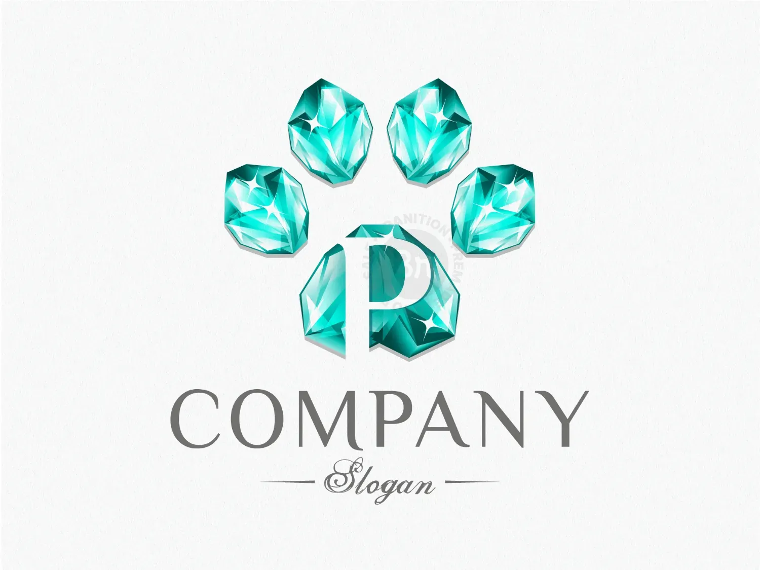 Letter P Diamond Paw Logo