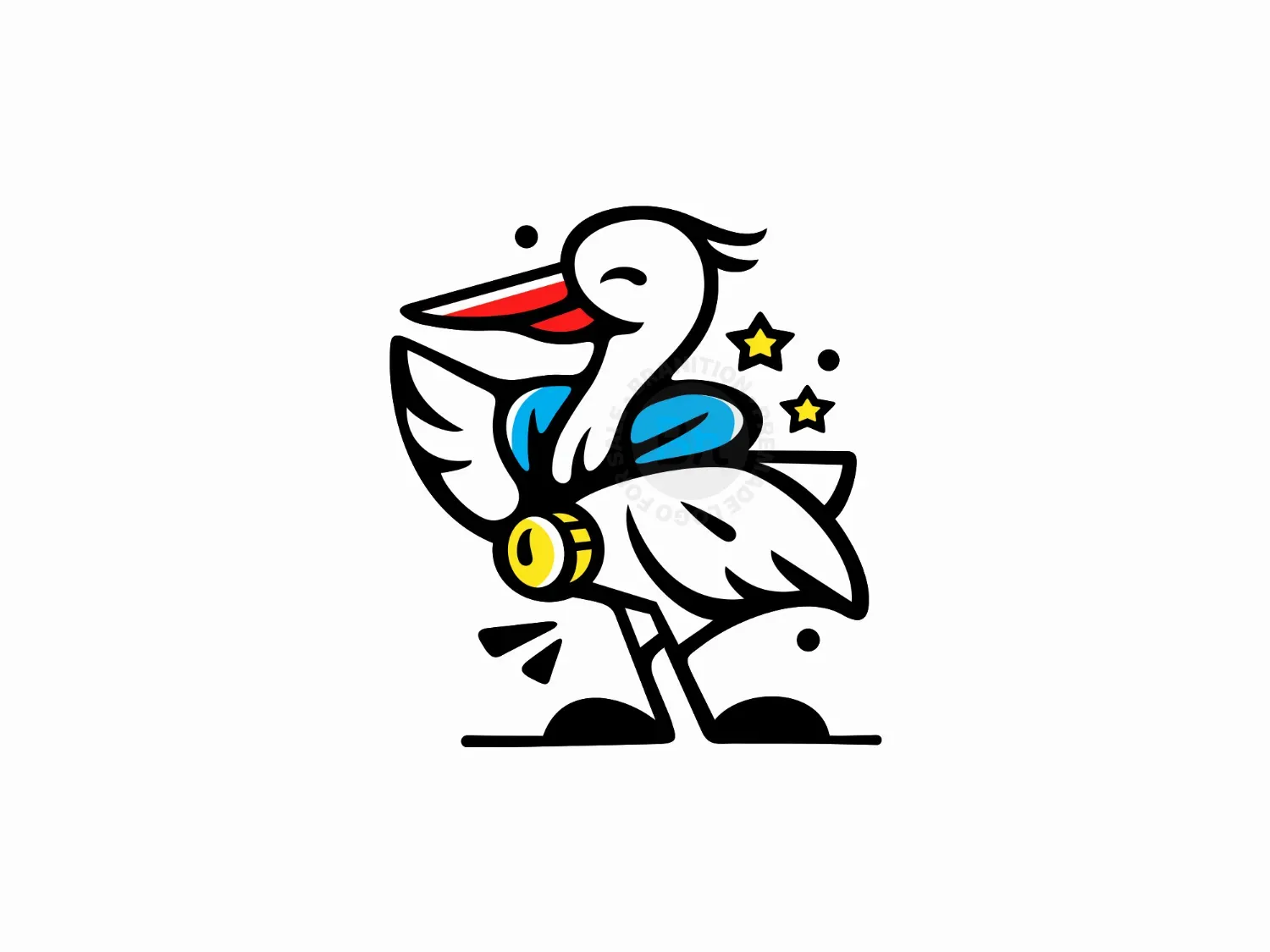 Heron Medal Winner Bird Logo