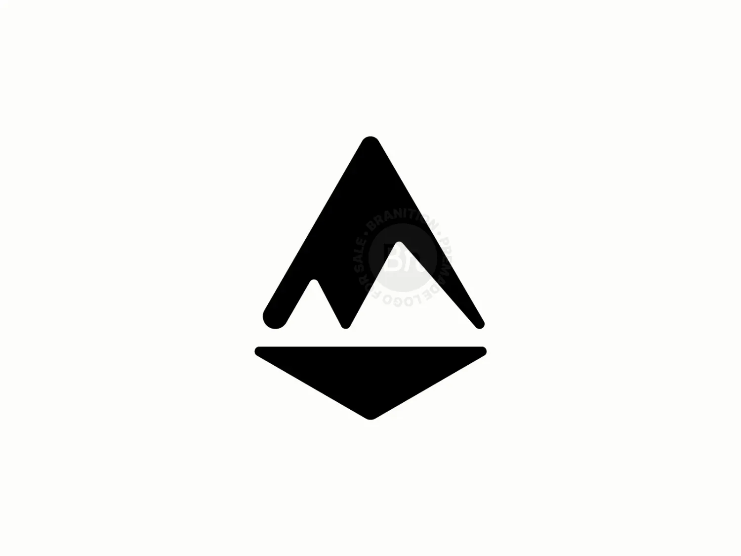 Prism Mountain Logo, Minimal Negative Space Logo // For Sale