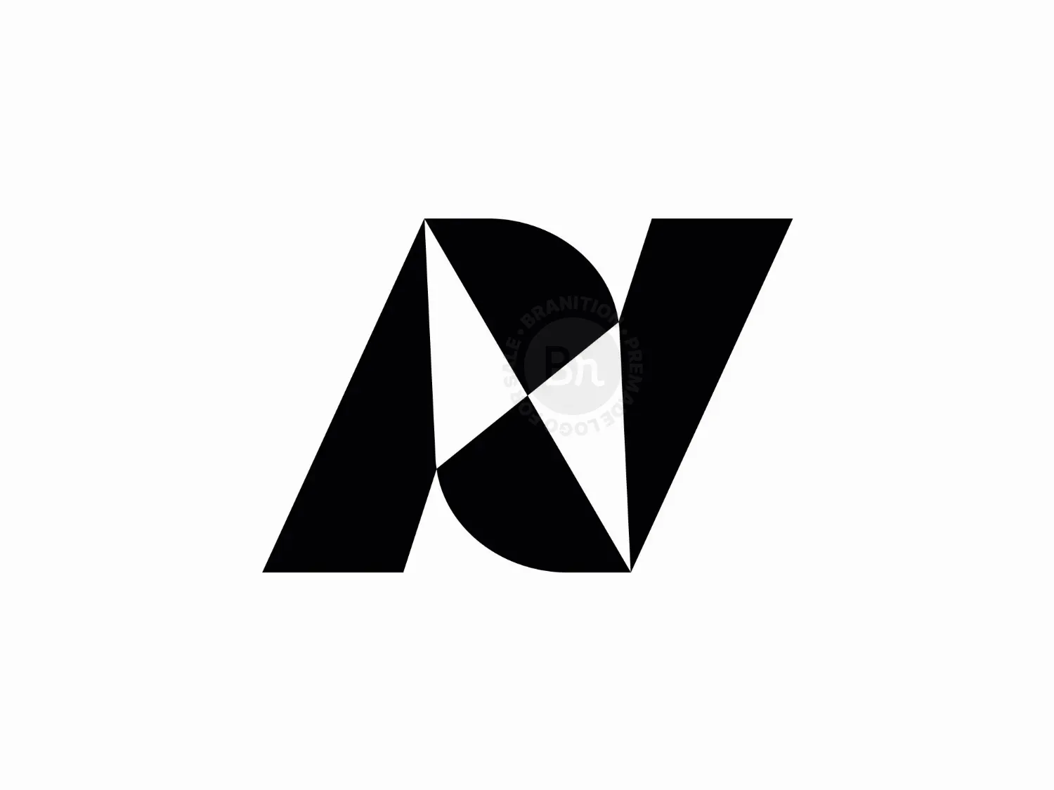Letter N Geometric Logo