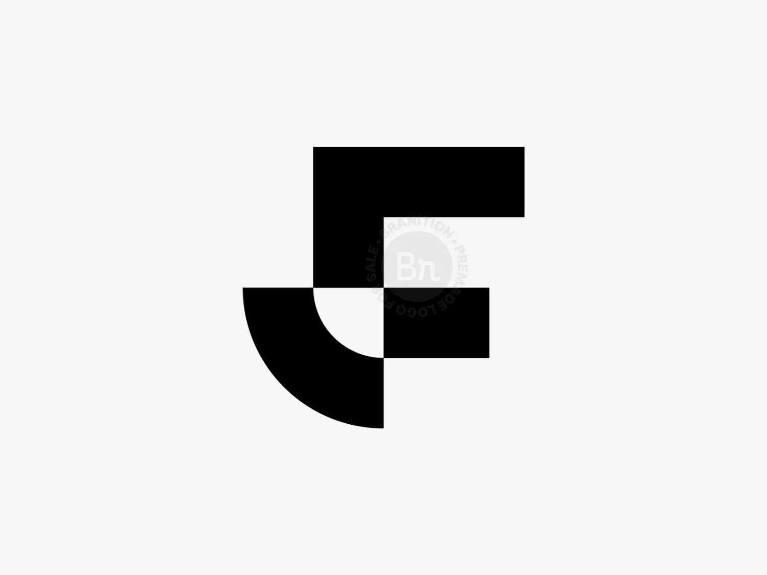 Minimal Geometric F Logo Design // For Sale