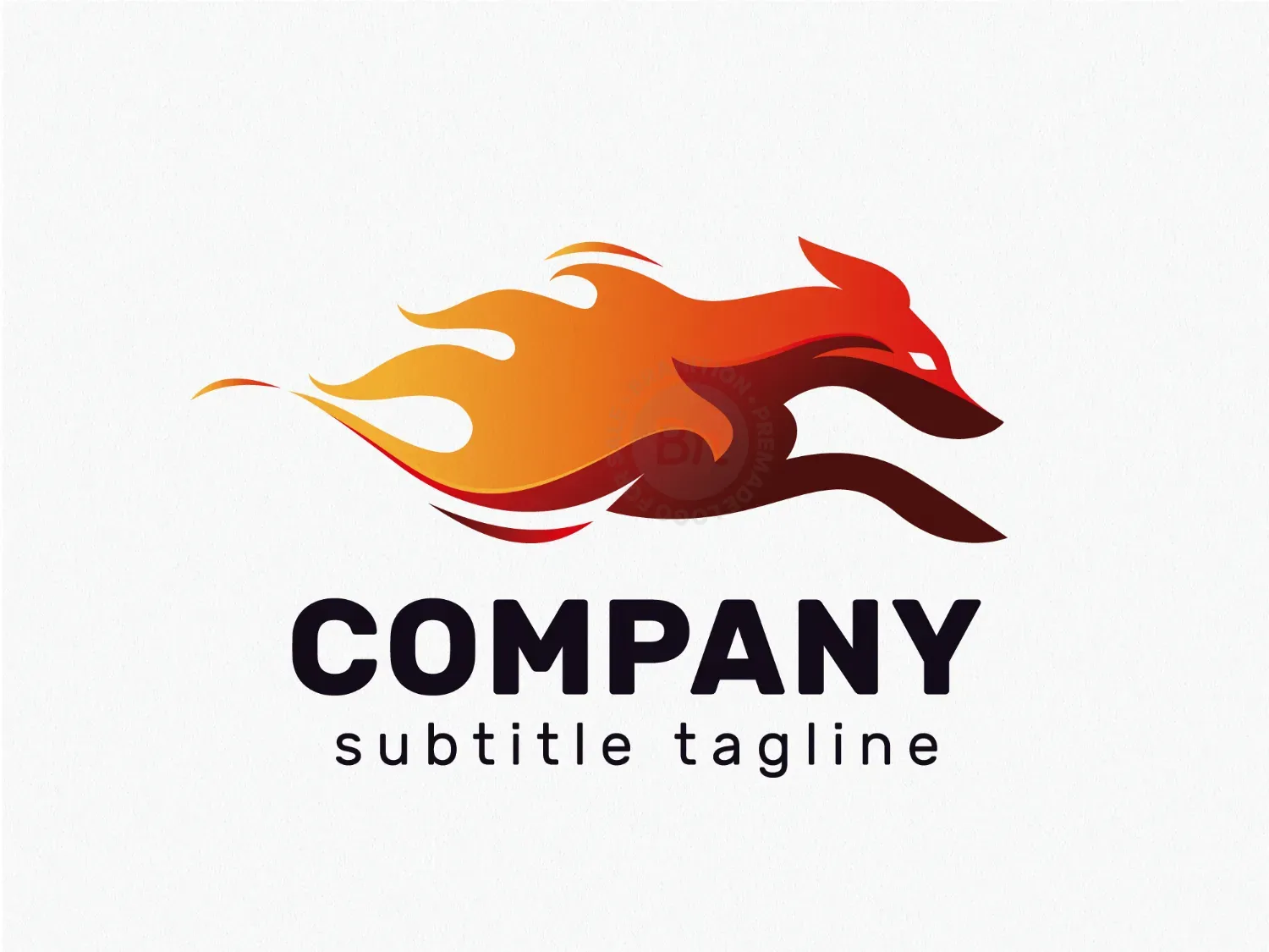 Fire Dog Flame Energy Logo