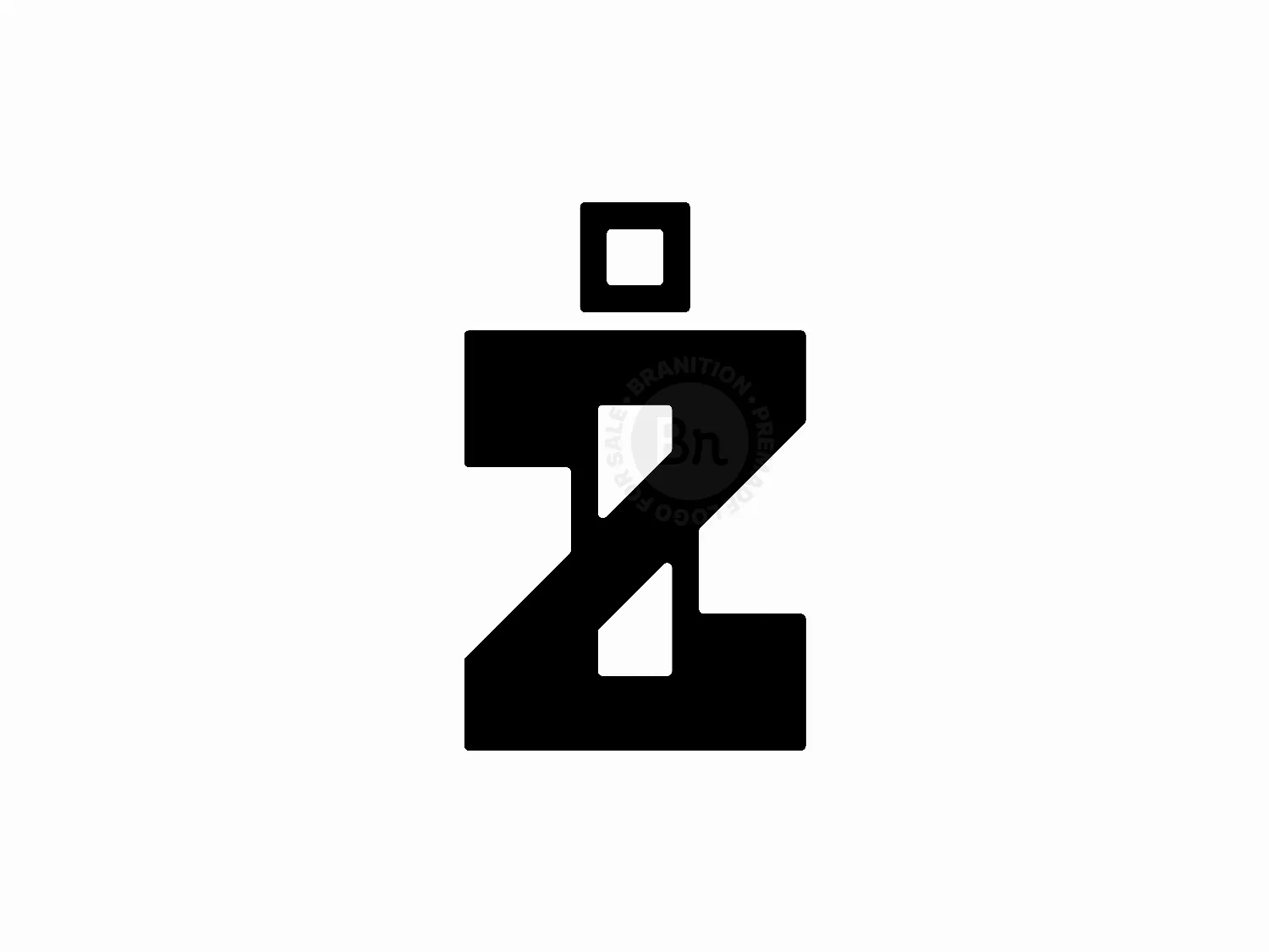 Letter ZI Initial IZ Strong Line Monogram Logo