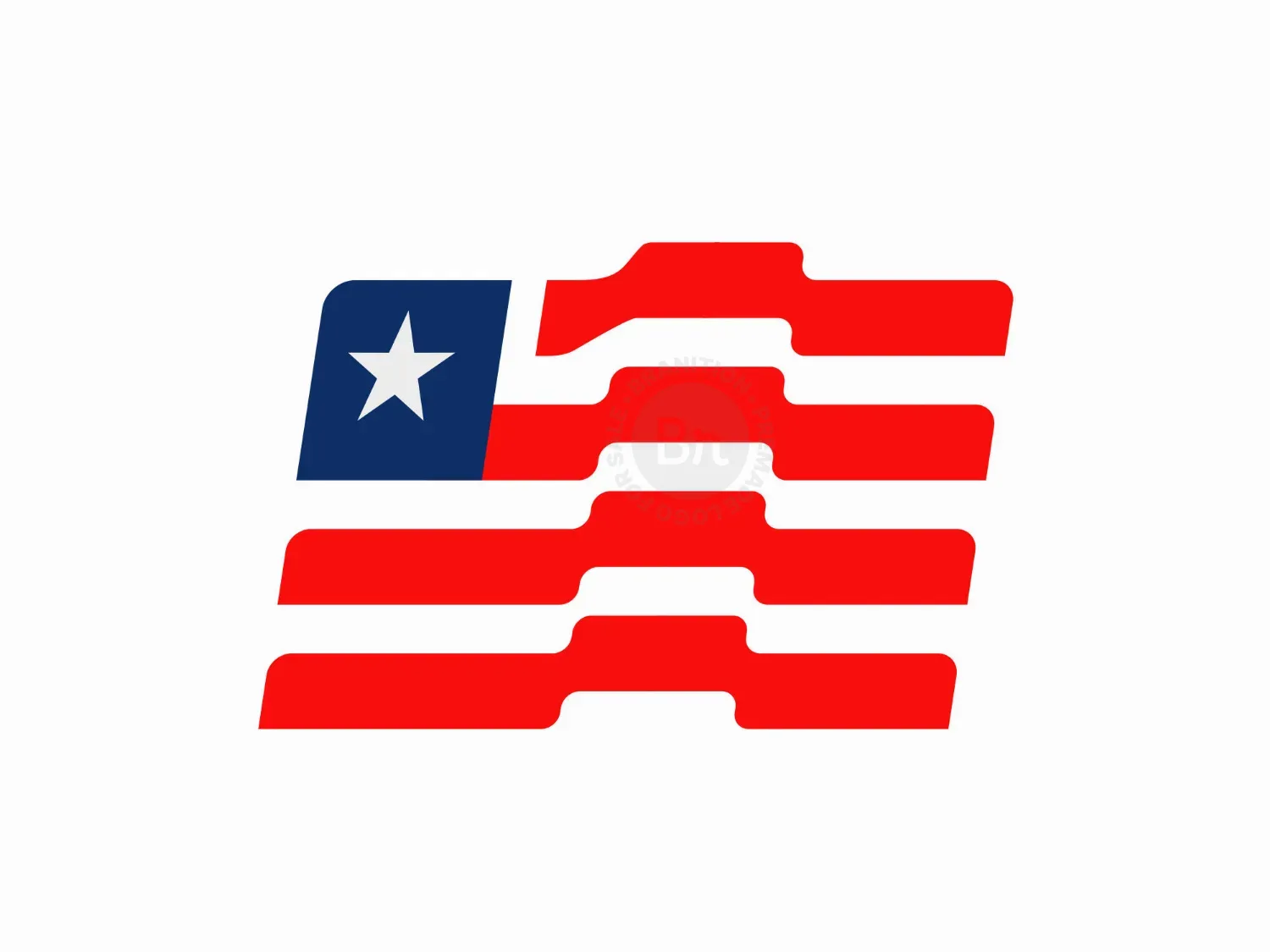 One USA Waving Flag Logo