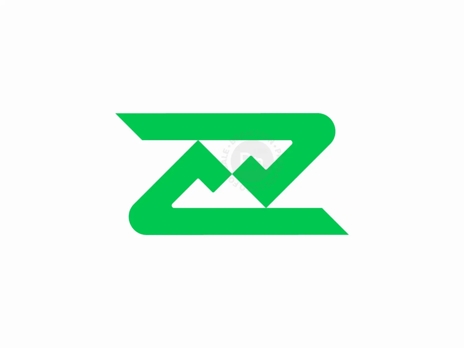 Geometric Letter Z Mountain Logo // For Sale
