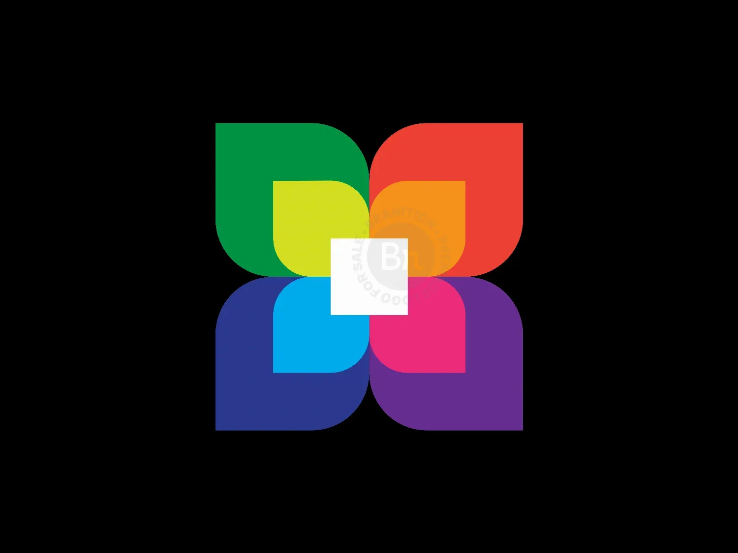 Colorful Abstract Flower Logo, Vibrant Petals Icon