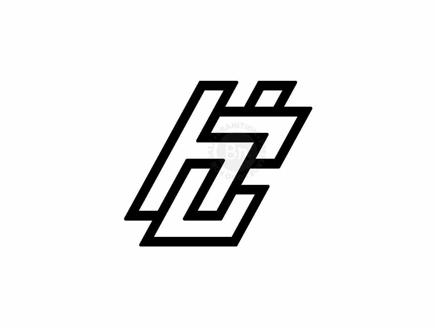 Letter CH Initial HC Overlapping Line Logo