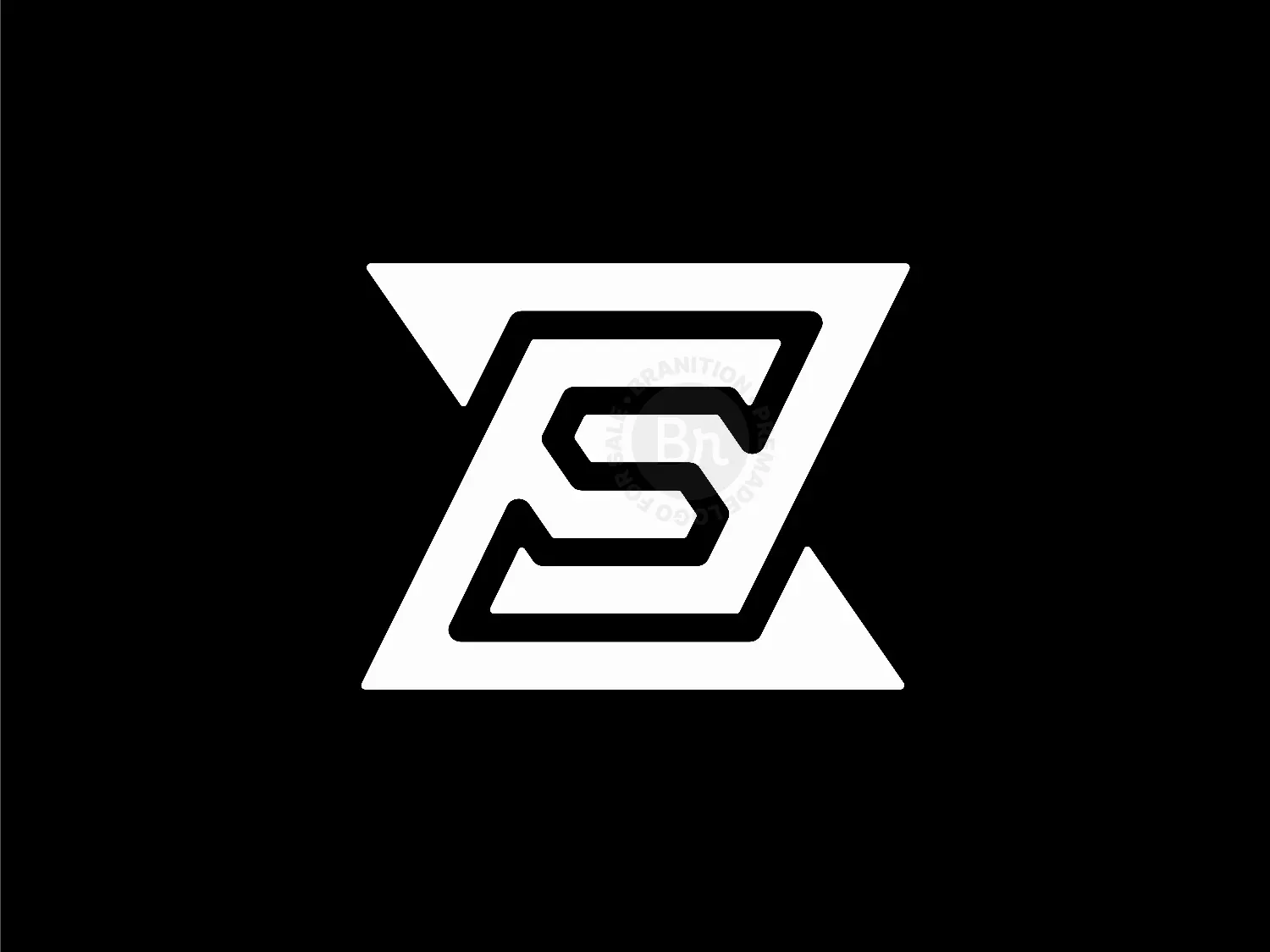 Letter ZF Initial FZ Geometric Monogram Logo.