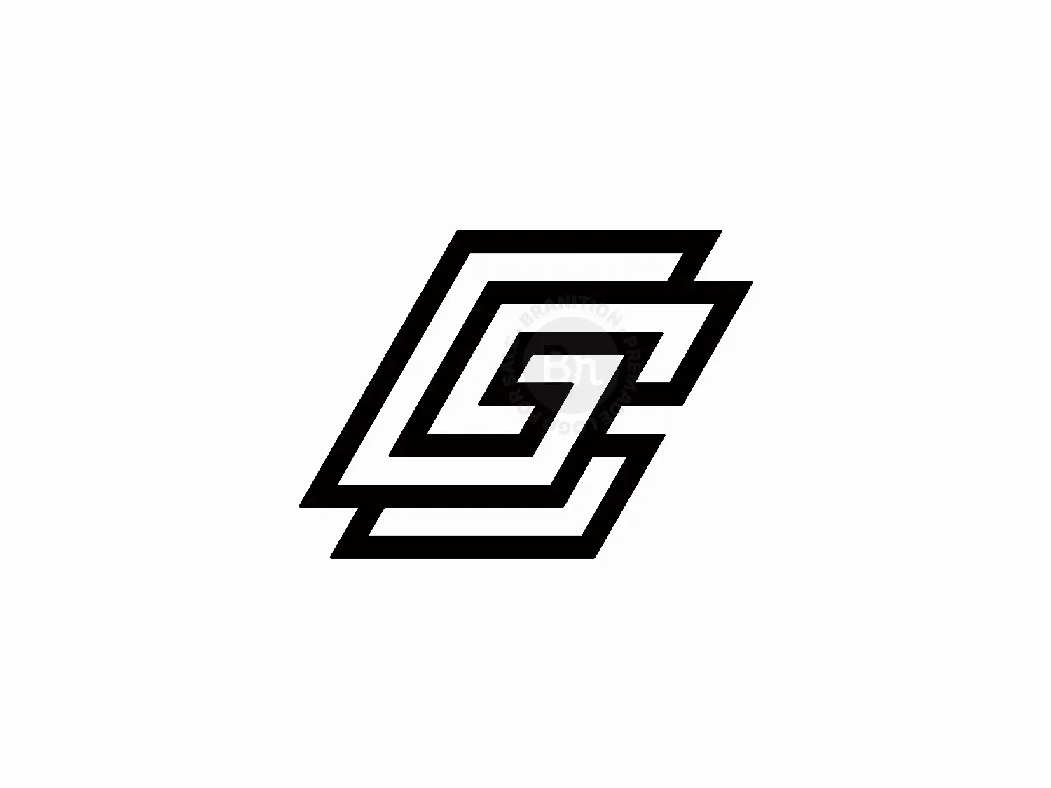 Letter CG Initial GC Isometric Line Monogram Logo