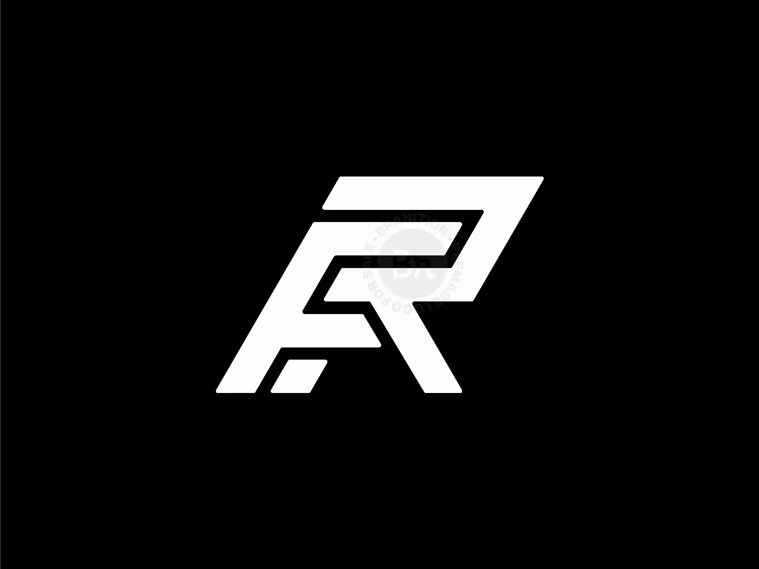 Letter FR Initial RF Geometric Line Wordmark Logo