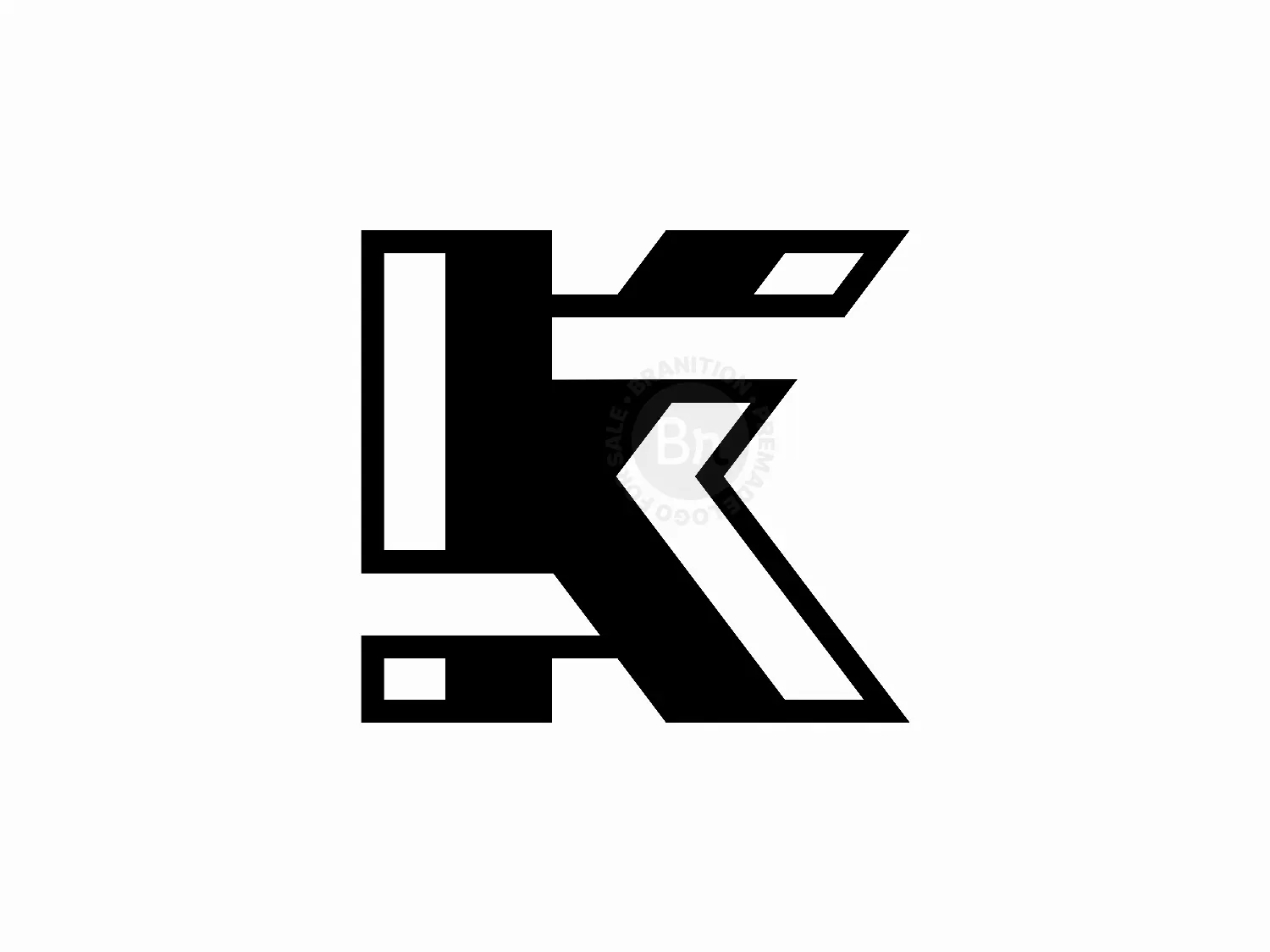 Letter KM Initial MK Geometric Line Lettermark Logo