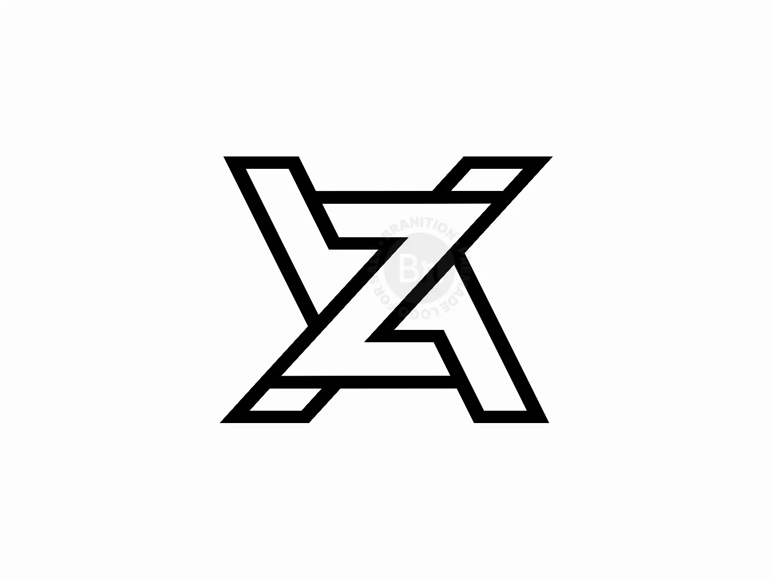 Letter XZ Initial ZX Monoline Monogram Logo