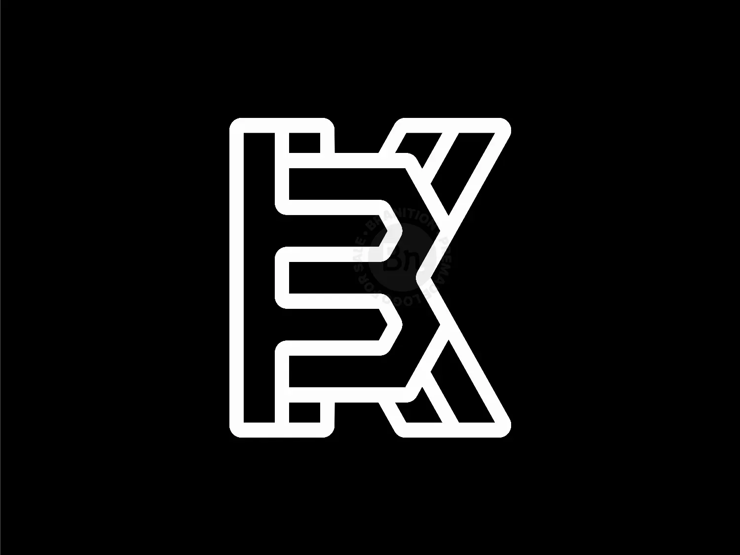 Letter KB Initial BK Geometric Line Monogram Logo