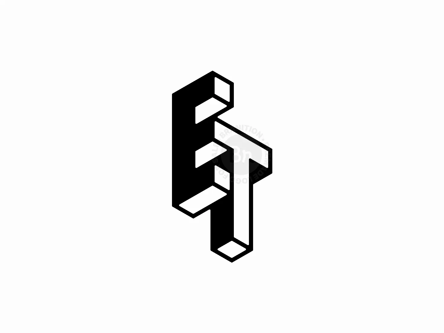 Letter ET Initial TE Isometric Line Monogram Logo