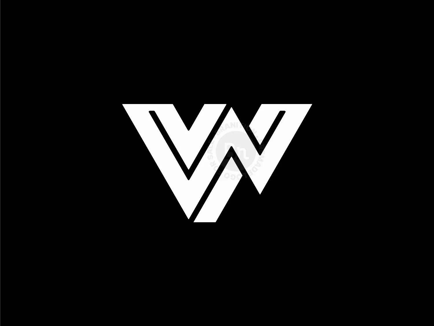 Letter VN WN Initial NV NW Strong Line Monogram Logo