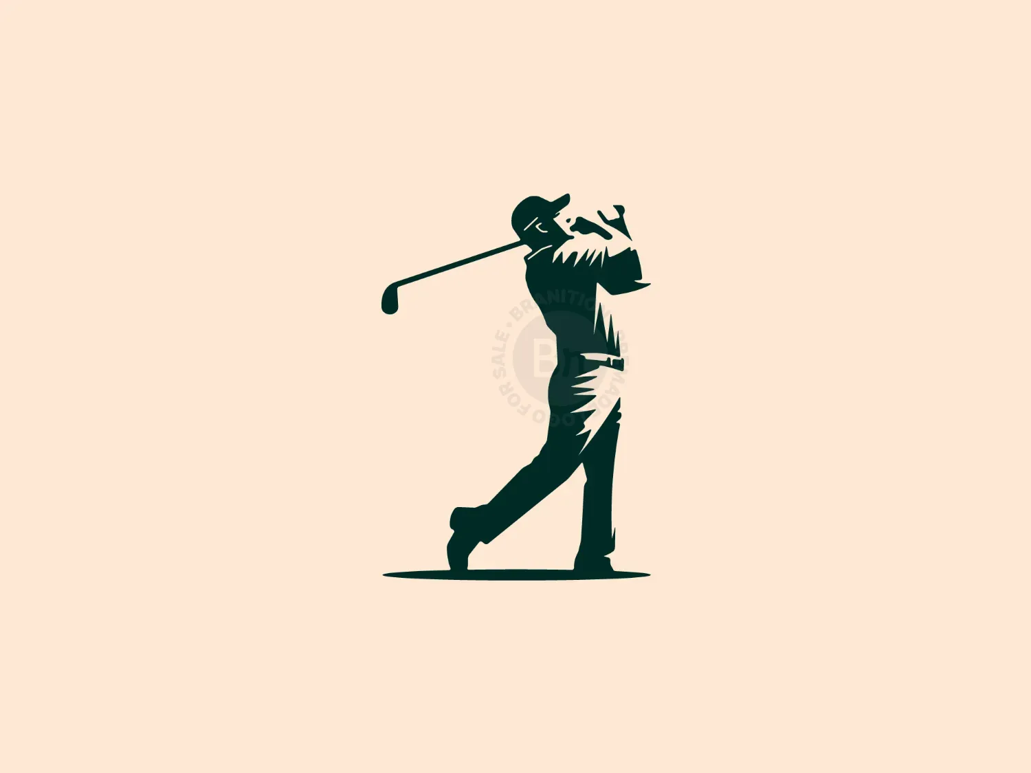 Negativespace Golfer Logo