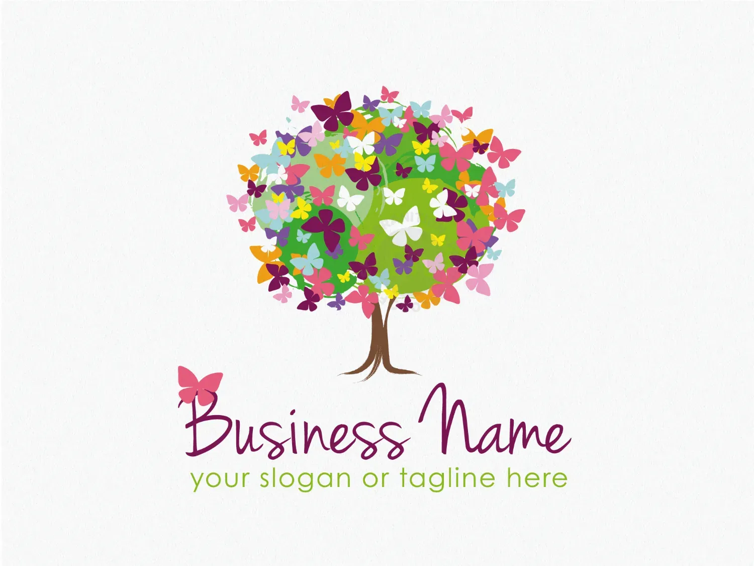 Colorful Butterfly Tree Logo