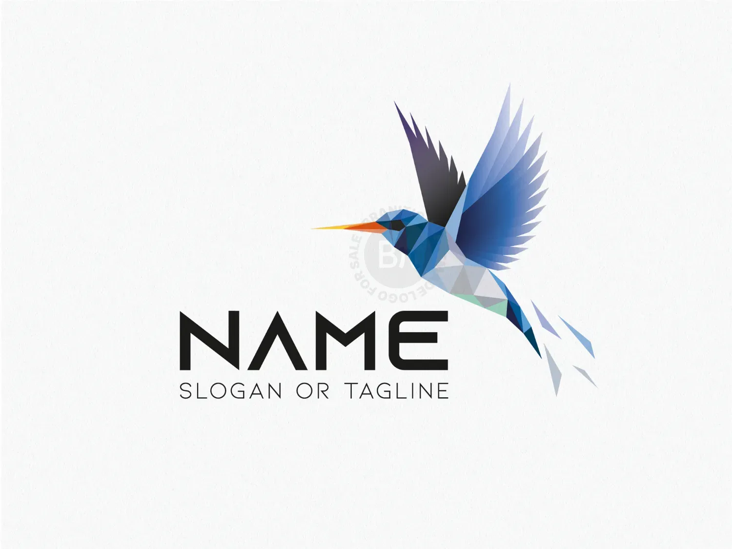 Blue Colibri Bird Logo