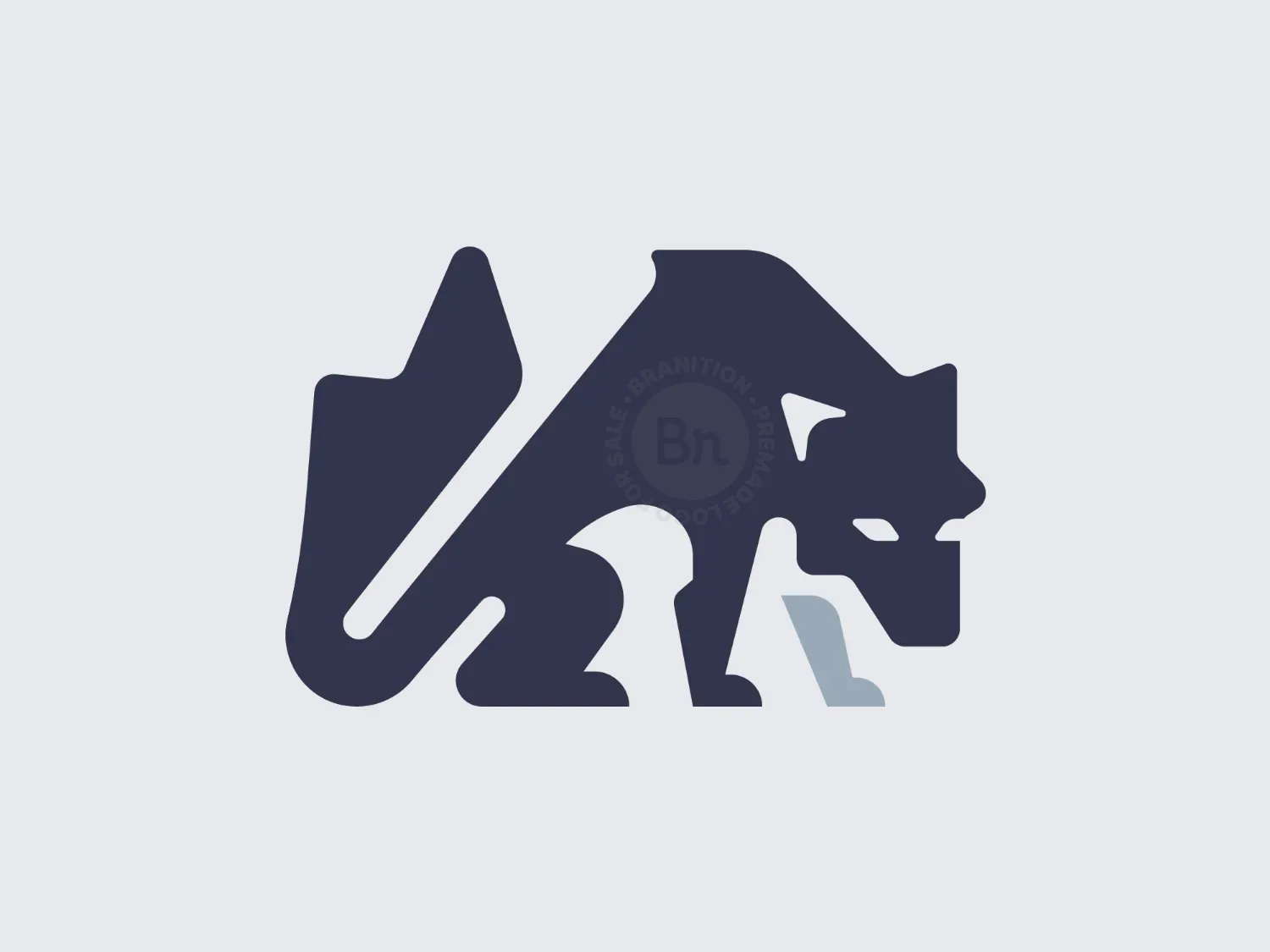 Minimalist Wolf Identity Logo