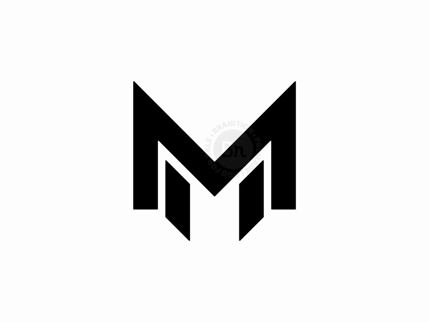 Geometric Letter M Logo,  Monogram Brand Mark // For Sale